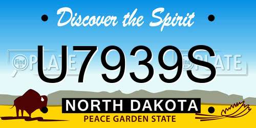 U7939S North Dakota License Plate