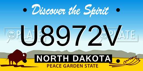 U8972V North Dakota License Plate