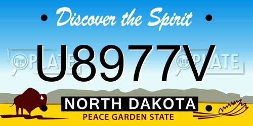 U8977V North Dakota License Plate