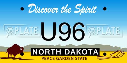 U96 North Dakota License Plate