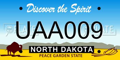 UAA009 North Dakota License Plate