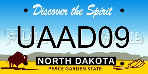 UAAD09 North Dakota License Plate