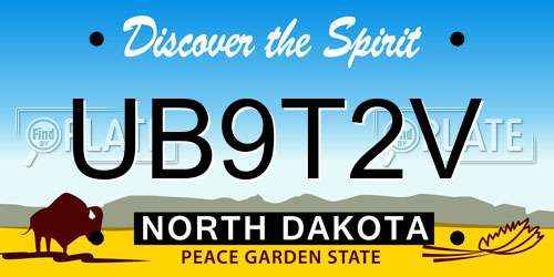 UB9T2V North Dakota License Plate