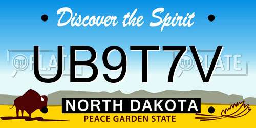 UB9T7V North Dakota License Plate
