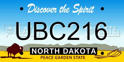 UBC216 North Dakota License Plate