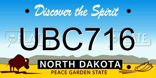 UBC716 North Dakota License Plate