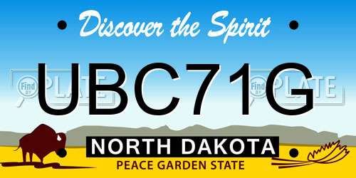 UBC71G North Dakota License Plate
