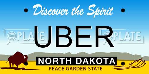 UBER North Dakota License Plate