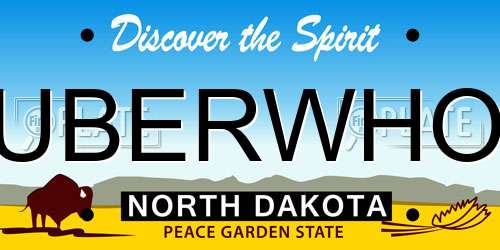 UBERWHO North Dakota License Plate
