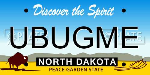 UBUGME North Dakota License Plate