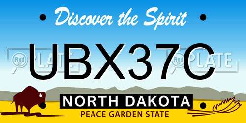 UBX37C North Dakota License Plate