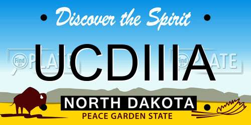 UCDIIIA North Dakota License Plate