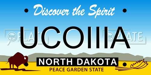 UCOIIIA North Dakota License Plate