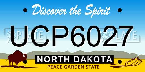 UCP6027 North Dakota License Plate