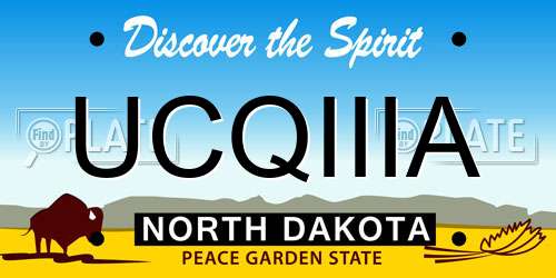 UCQIIIA North Dakota License Plate