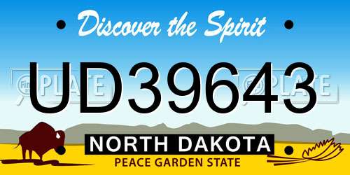 UD39643 North Dakota License Plate