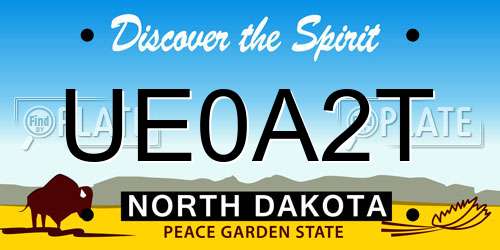 UE0A2T North Dakota License Plate