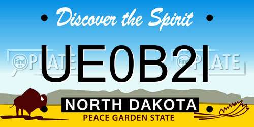 UE0B2I North Dakota License Plate