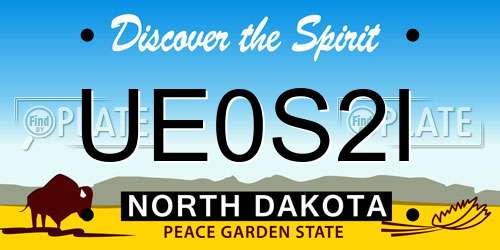 UE0S2I North Dakota License Plate