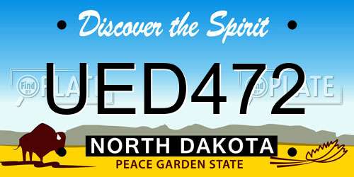 UED472 North Dakota License Plate