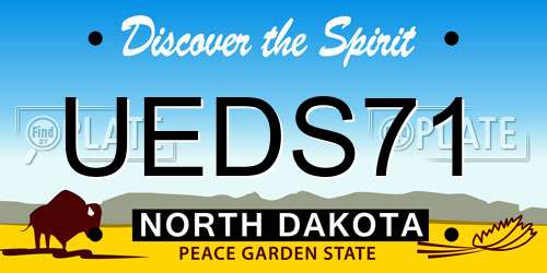 UEDS71 North Dakota License Plate