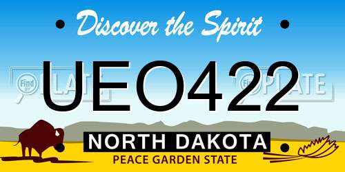 UEO422 North Dakota License Plate