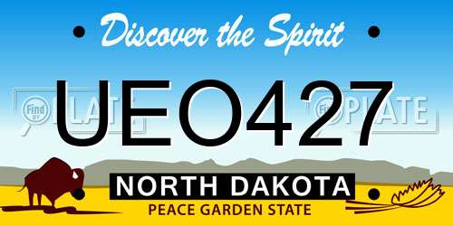 UEO427 North Dakota License Plate