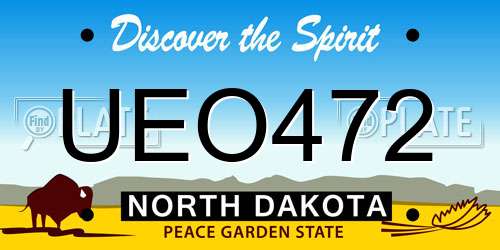 UEO472 North Dakota License Plate