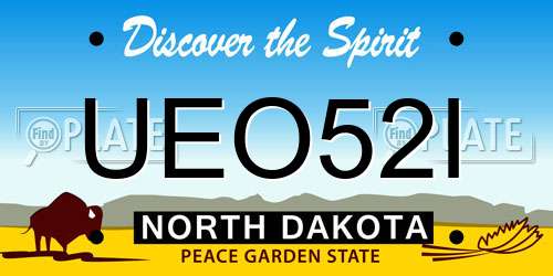 UEO52I North Dakota License Plate