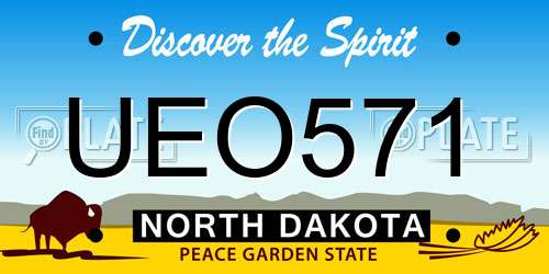 UEO571 North Dakota License Plate