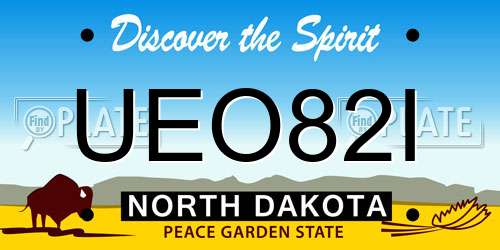 UEO82I North Dakota License Plate