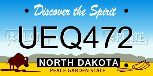 UEQ472 North Dakota License Plate