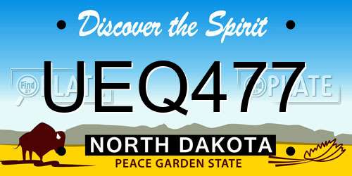 UEQ477 North Dakota License Plate