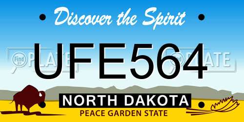 UFE564 North Dakota License Plate