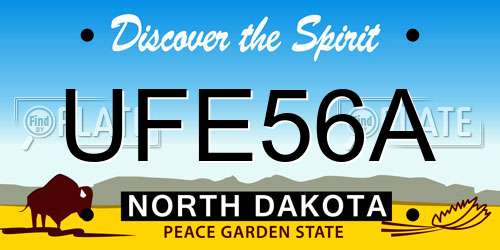 UFE56A North Dakota License Plate