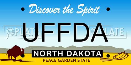 UFFDA North Dakota License Plate