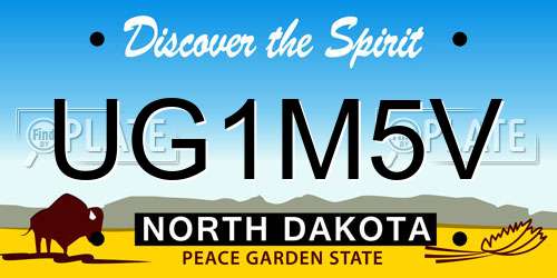 UG1M5V North Dakota License Plate