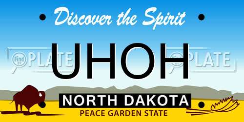UHOH North Dakota License Plate