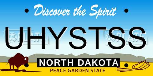 UHYSTSS North Dakota License Plate