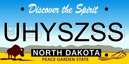 UHYSZSS North Dakota License Plate