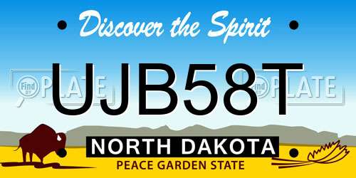 UJB58T North Dakota License Plate