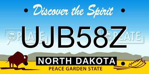 UJB58Z North Dakota License Plate