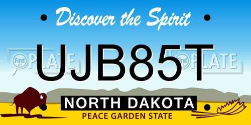 UJB85T North Dakota License Plate