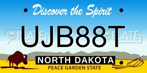 UJB88T North Dakota License Plate