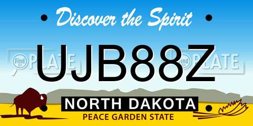 UJB88Z North Dakota License Plate