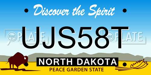 UJS58T North Dakota License Plate