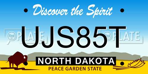 UJS85T North Dakota License Plate