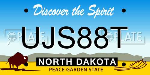 UJS88T North Dakota License Plate
