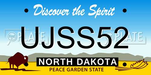 UJSS52 North Dakota License Plate