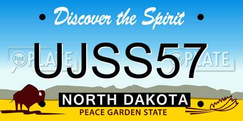 UJSS57 North Dakota License Plate
